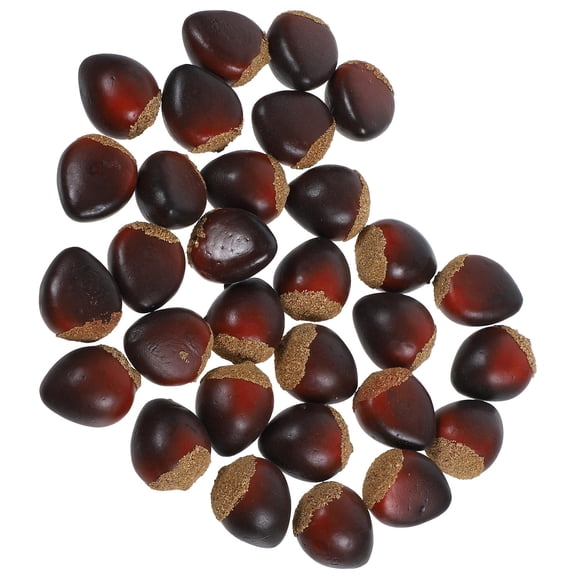 Raindrops 30 Pcs Realistic Artificial Chestnuts Foam Fake Nuts Fall Harvest Decorations for Home, Showcase, and Seasonal Display