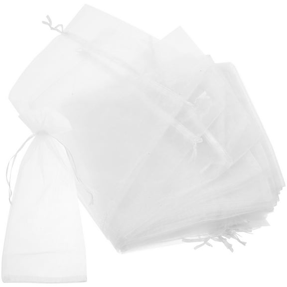Raindrops 30Pcs Wine Bag Mesh Pouch Cloth White