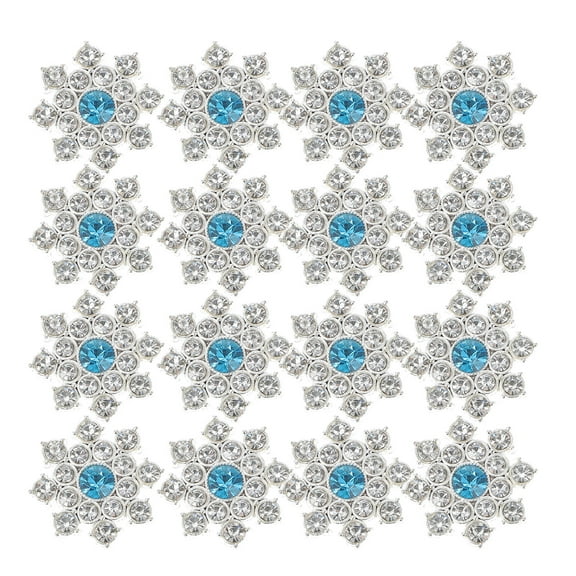 Raindrops Jewelry Embellishment Crystal Snowflake Embellishments Silver Alloy 30Pcs 1X0.1in
