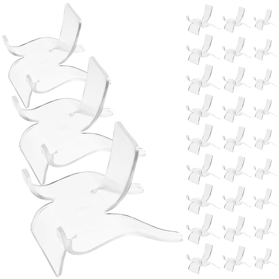 Set of 30 Clear Acrylic Triangle Easel Display Stands Collectors for Home Decor, Organization, and Craft Display