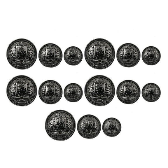 Raindrops 30Pcs Shield Shape Buttons for Men's Suits and in Antique Silver