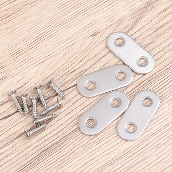 Raindrops 30Pcs Silver Fixing Plate for Cabinet Mending Furniture Connection 1.24x2.5in