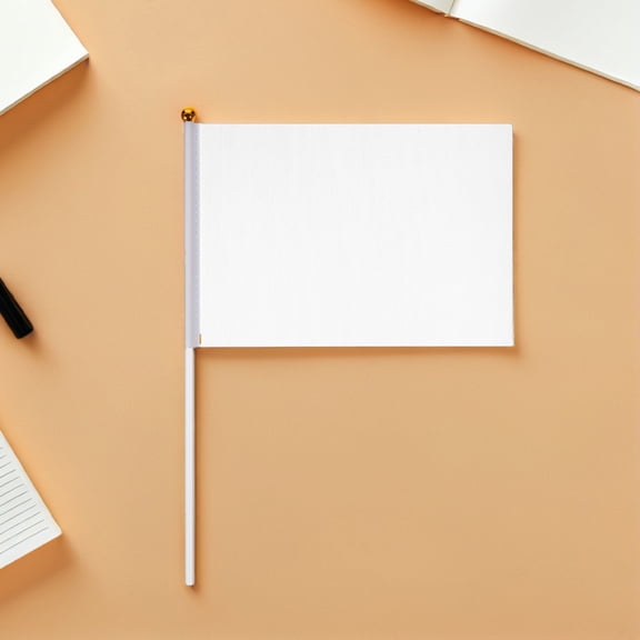 Raindrops 30pcs Small Blank Flags Polyester Flags on Sticks for Soccer Football Sports Matches