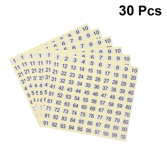 Raindrops 30Sheets Multi Color Number Stickers Adhesive Educational Math Learning Supplies 12x12in