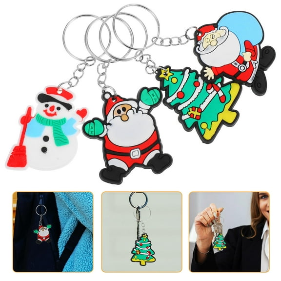 Raindrops 30Pcs Christmas Keychain Decorative Pendant for Bag Car Key with Assorted Colors
