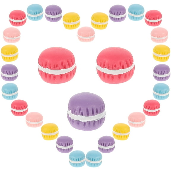 Raindrops Cute Resin Macaron Accessories in Assorted Colors for DIY Crafts Phone Case Decor 30pcs