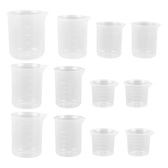 FOMIYES 30Pcs Plastic Measuring Beakers with Scale for Versatile Use in Kitchen and Laboratory Settings