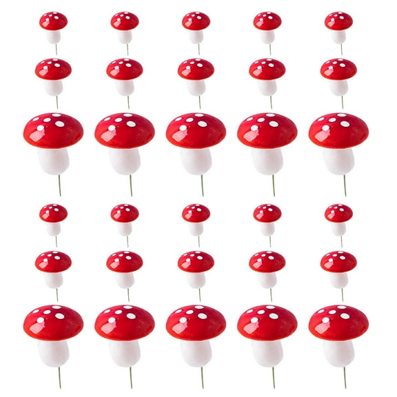 Raindrops 30pcs Mushroom Foams Cake Picks Creative Cupcake Topper DIY Cake Decoration