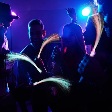 12 Pcs Fiber Optic Rod Wand For Party LED Flashing Sticks Glow Concert Kid Light Up