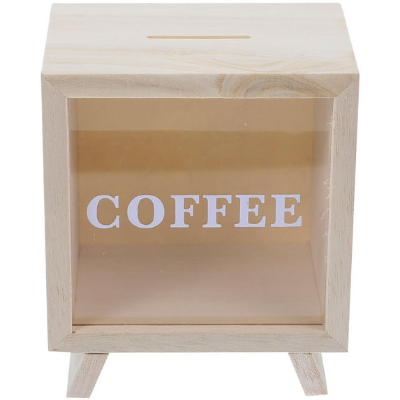 Raindrops 35Pack Bank Saving Box in Wooden with Transparent Window for Secure and Convenient Money Storage