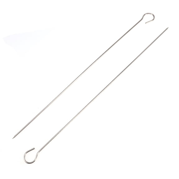 FOMIYES Stainless Steel Butcher Hook Skewer Silver Grilling Kitchen Use 35pcs