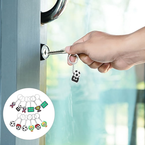 Raindrops 35pcs Soccer Keychain Novelty Keychain for Soccer Sports Delicate Key Chain Backpack Keychain