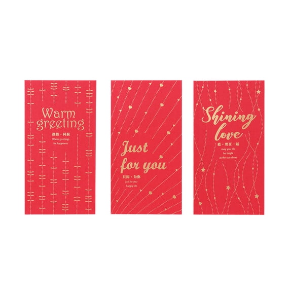 Raindrops Retro Design Money Envelopes Red 36Pcs