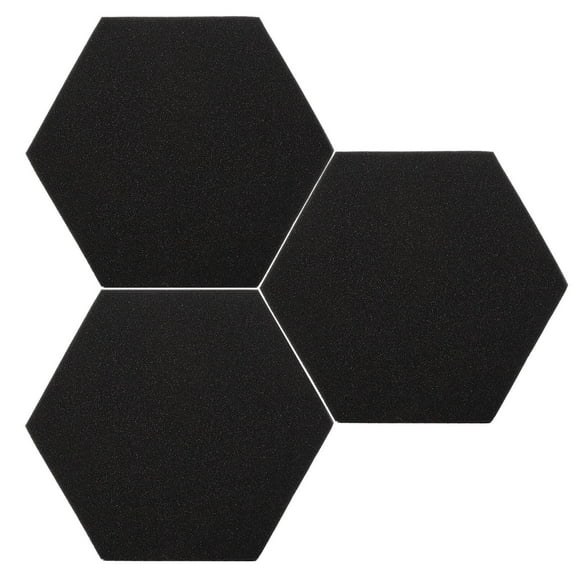 Raindrops Acoustic Hexagon Wall Panels Black Sound Insulation 3Pcs