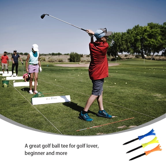 Raindrops Golf Tee Assorted Color 3Pcs 3.1x0.6in Plastic Soft Rubber