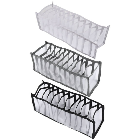 Raindrops 3Pcs Socks Storage Boxes Plastic Stackable Organizer Case for Home Assorted Colors