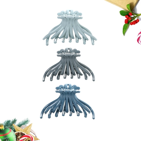 Raindrops 3Pcs ABS Plastic Hair Grip for Decoration Elegant Jaw Clip Durable Hair Claw Assorted Color