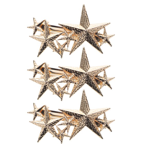 Raindrops 3Pcs Elegant Golden Star Hairpins Metal Clips for Various Hairstyles