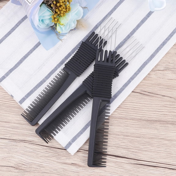 Raindrops 3Pcs Black Carbon Fiber Professional Barber Comb for Hair Cutting and Styling
