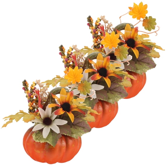 Raindrops Autumn Decorative Props 3Pcs Plastic Sunflower Shape Home Decor Seasonal Fall Decorations