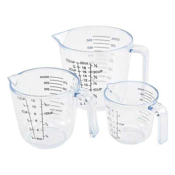 FOMIYES 3Pcs Practical Plastic Measuring Cups with Visible Scale for Home and Lab Use