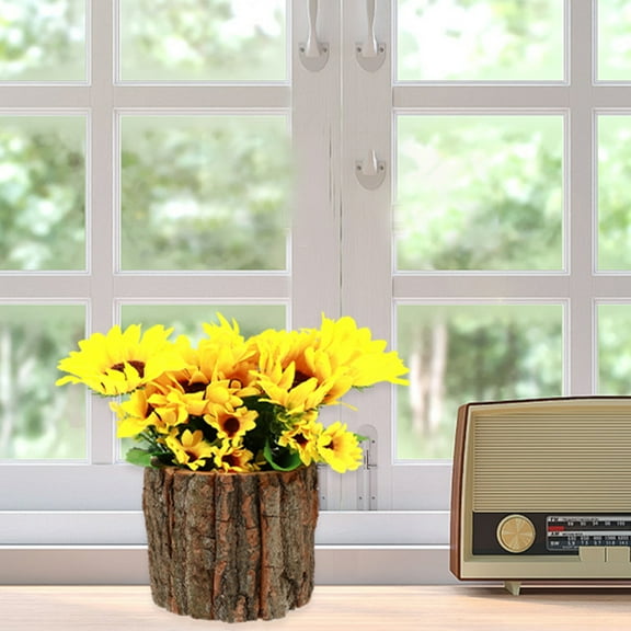 Raindrops 3Pcs Birch Bark Vase Short Cylinder For Garden Use