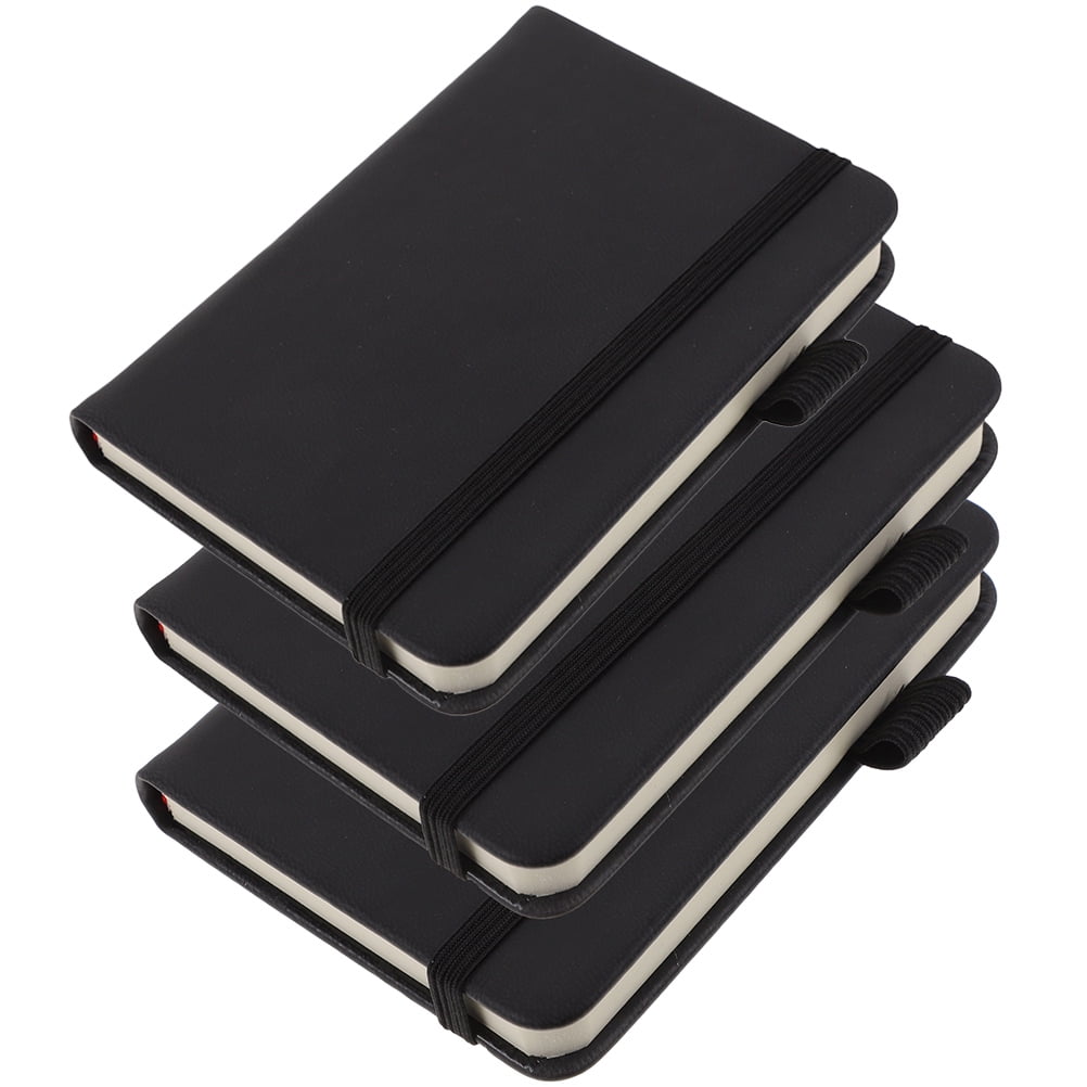 Raindrops Pocket Notebooks Pu Black 3Pack 4.3x3.1x0.6In