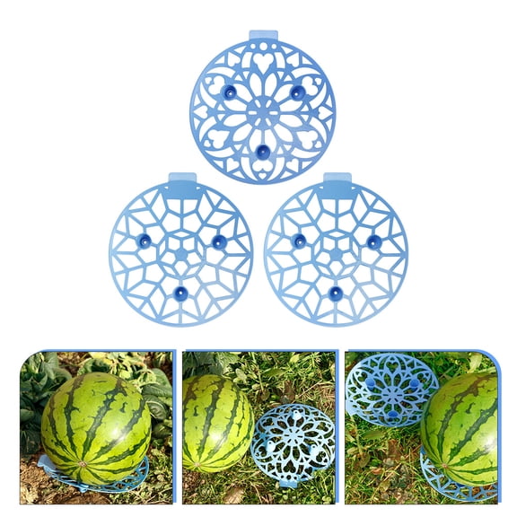 Raindrops 3Pcs Blue Plastic Watermelon Trellis Stand for Agricultural Use 7.9X7.9X1.5In