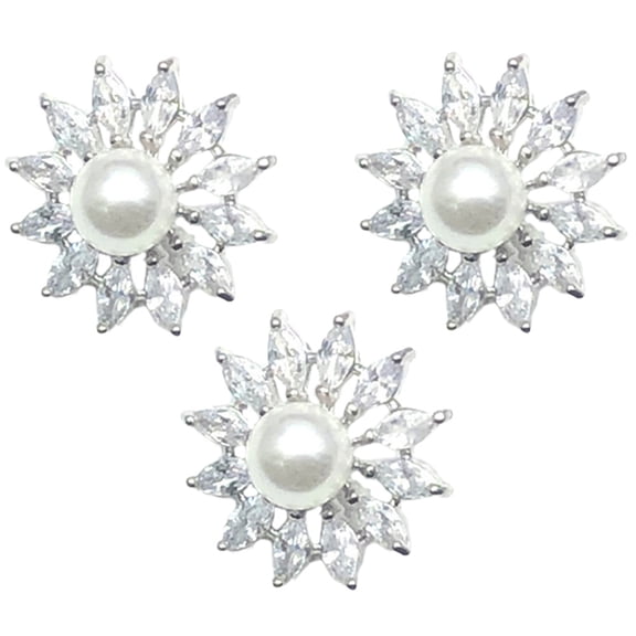 FOMIYES Dress Accessories Zirconium Alloy Decorative Buttons, 3 Pieces for Crafting and Sewing