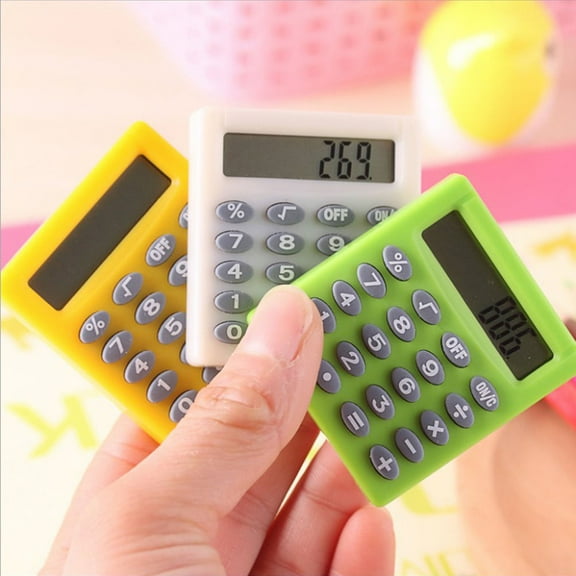 Raindrops 3Pcs Electronic Calculator for Test Assorted Color Portable Compact Design Practical Use