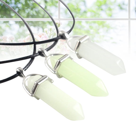 FOMIYES Hexagonal Column Stone Pendant Choker Necklace Assorted Color Elegant Design 3Pcs