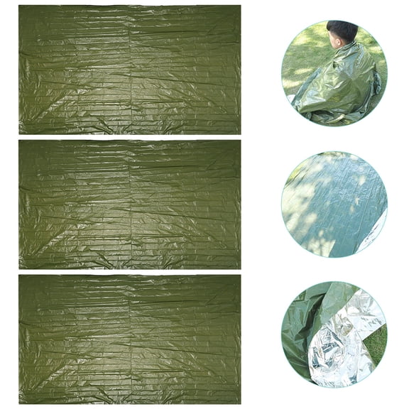 Raindrops 3Pcs Emergency Survival Foil Blankets for Hiking and Inclement Weather