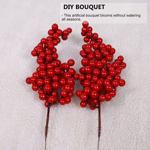 FOMIYES 3-Piece Red Christmas Artificial Flower and Berry Bouquet Set for Wedding, Holiday, and Seasonal Home Decoration