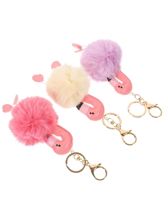 Keychain Set of 3 Cute Backpack Charms in Assorted Colors, Decorative Bag Accessories for Purse, School, Travel, and Everyday Use
