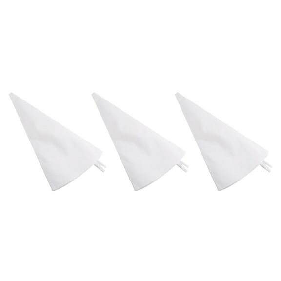 Raindrops 3-Piece White Cotton Canvas Piping Bag Set for Baking Frosting Decorating Tools for Bakers