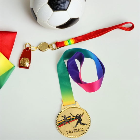 Raindrops Golden Baseball Medals Unique Design for Home Sports Tournaments