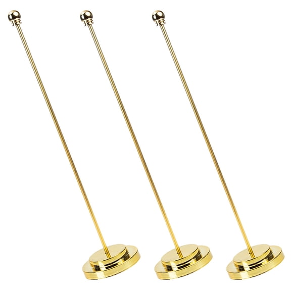 Raindrops Set of 3 Golden Iron Decorative Flag Bases for Tabletop Flag Display Stands 12.97 x 2.75 x 0.79 inches