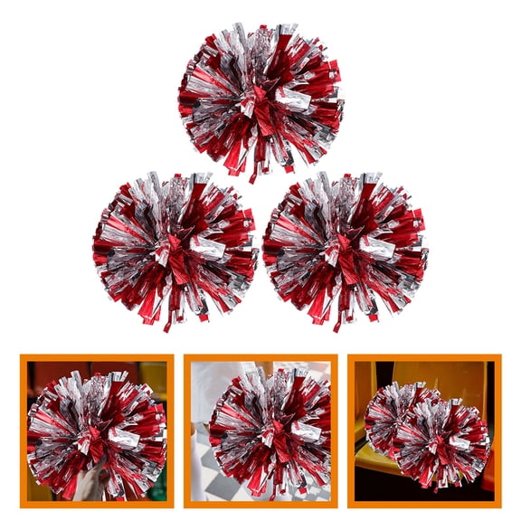 Raindrops 3-Pack Handheld Cheer Pompoms Gymnastics Pom Pom Props for Sports Events and Cheerleading Activities
