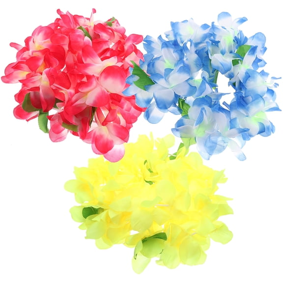 Raindrops leis for luau party Hawaiian Leis Gar Blue 3Pcs