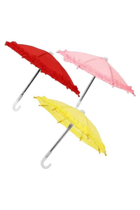 3Pcs Kid Umbrella Boy in Random Color with Adorable Handle for Home and Wedding