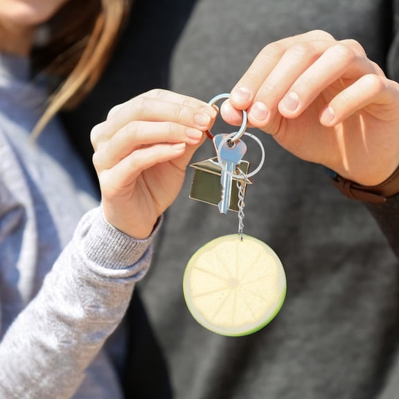 Raindrops 3Pcs Artificial Fruit Decor Keychain Accessories Assorted Color PVC Bag Charm for Women