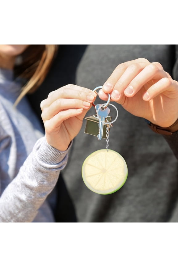 Cute PVC Lemon Slice Keychain Assorted Color for Bag and Key Decor