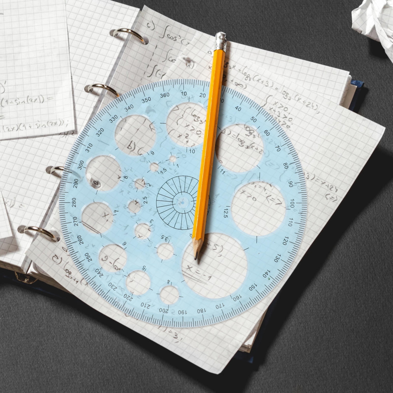 Raindrops 3Pcs Multi-Function Protractor with Clear Engraving Scale for ...