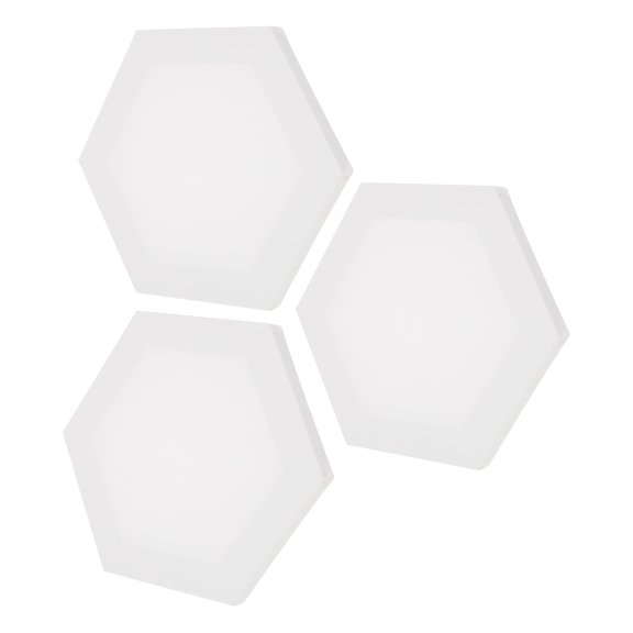 Raindrops 3-Piece Painting Canvas Set for Beginners with Hexagonal Shapes and Text Design