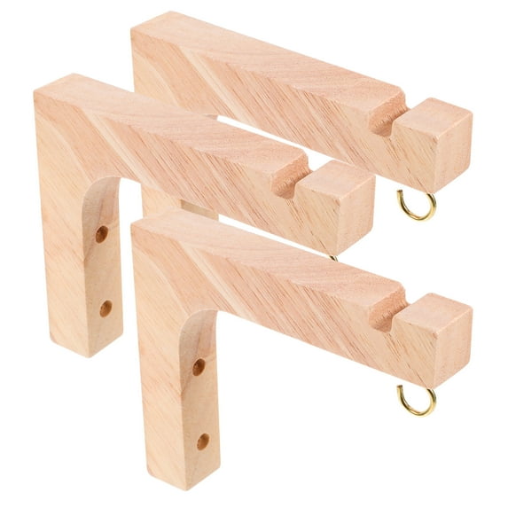 Raindrops Indoor Plant Hangers 3-Pack Wood and Metal Beige Modern Design for Bathroom and Home Decor