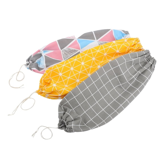 Raindrops 3Pcs Hanging Grocery Bag Holder Wall Mount Storage Organizer with Drawstring for Kitchen