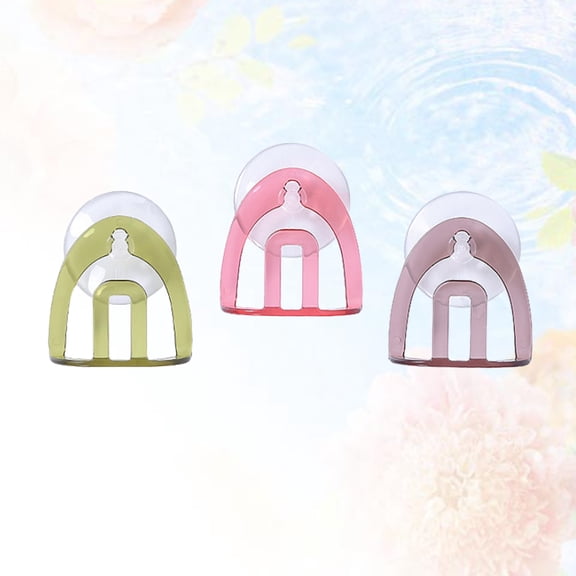Raindrops 3Pcs Plastic Suction Cup Storage Holder for Bathroom 2.8x1.6x4.2in Assorted Color