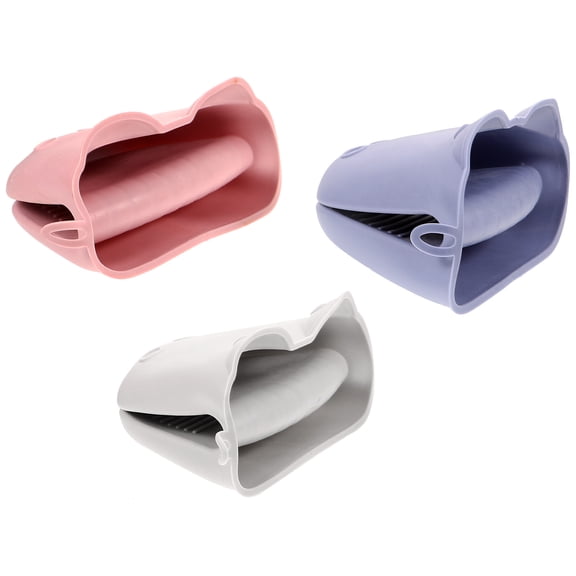 Raindrops 3Pcs Assorted Color Hippo Shaped Anti-Scalding Oven Gloves for Home Kitchen Use