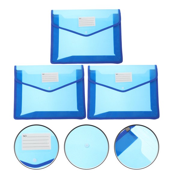 FOMIYES 3-Pack A4 Document Folder Bags, File Storage Organizer for Office, Home, School Use, and Portable