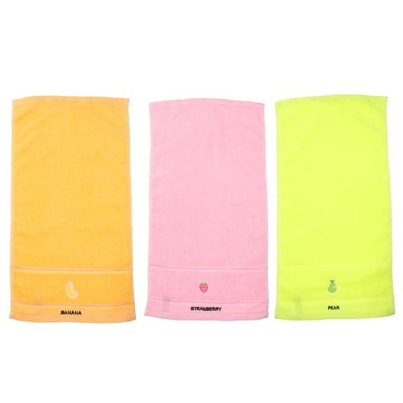 Raindrops 3Pcs Soft Cotton Face Towels Assorted Color Embroideried Washcloths for Hand Drying